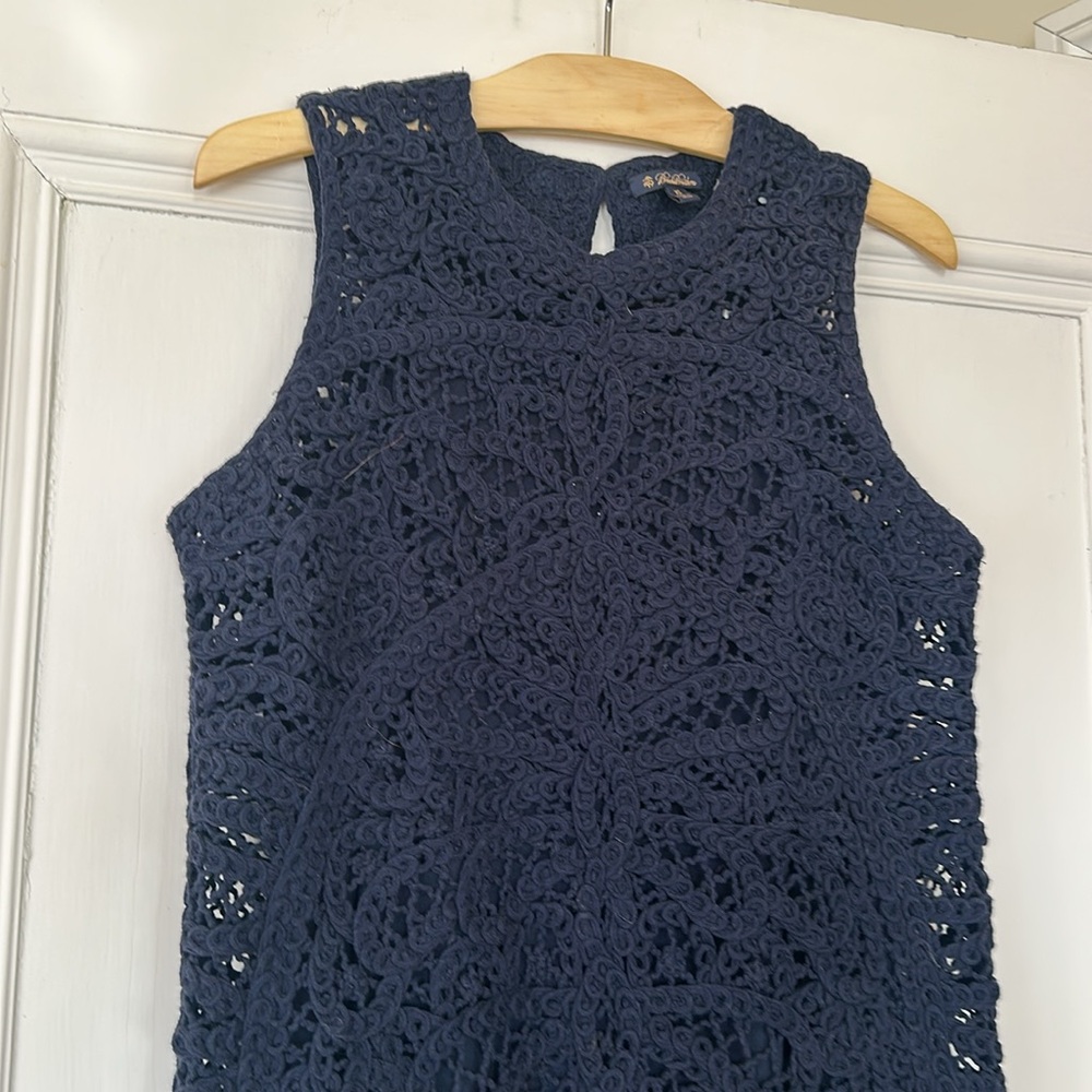 Crochet knit sheath dress-Brooks Brothers